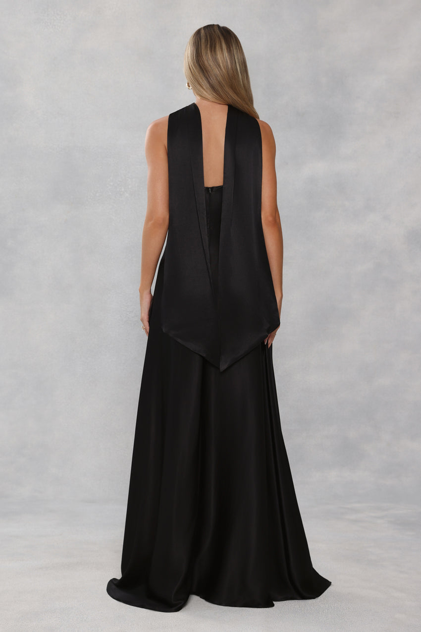 Satin Neck Scarf Black