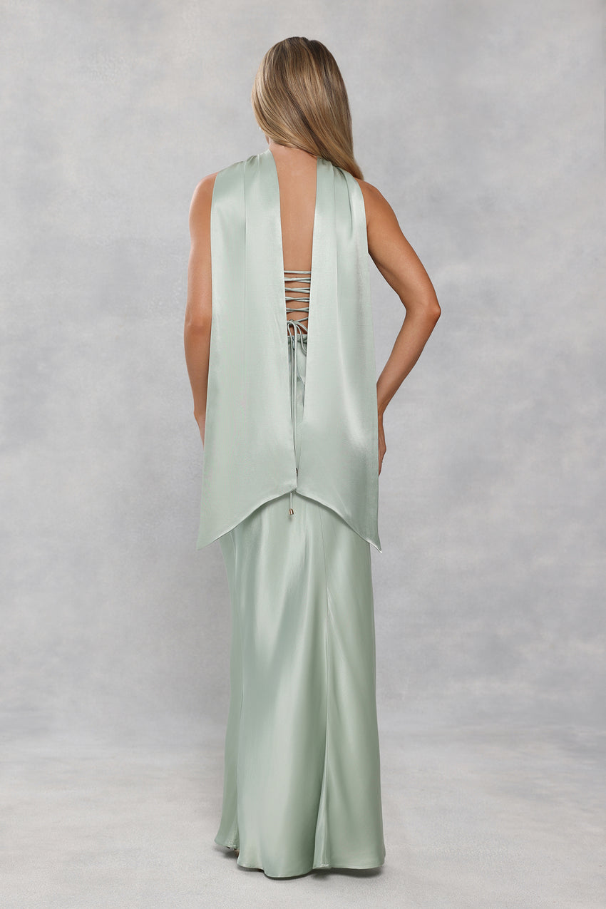 Satin Neck Scarf Sage Green