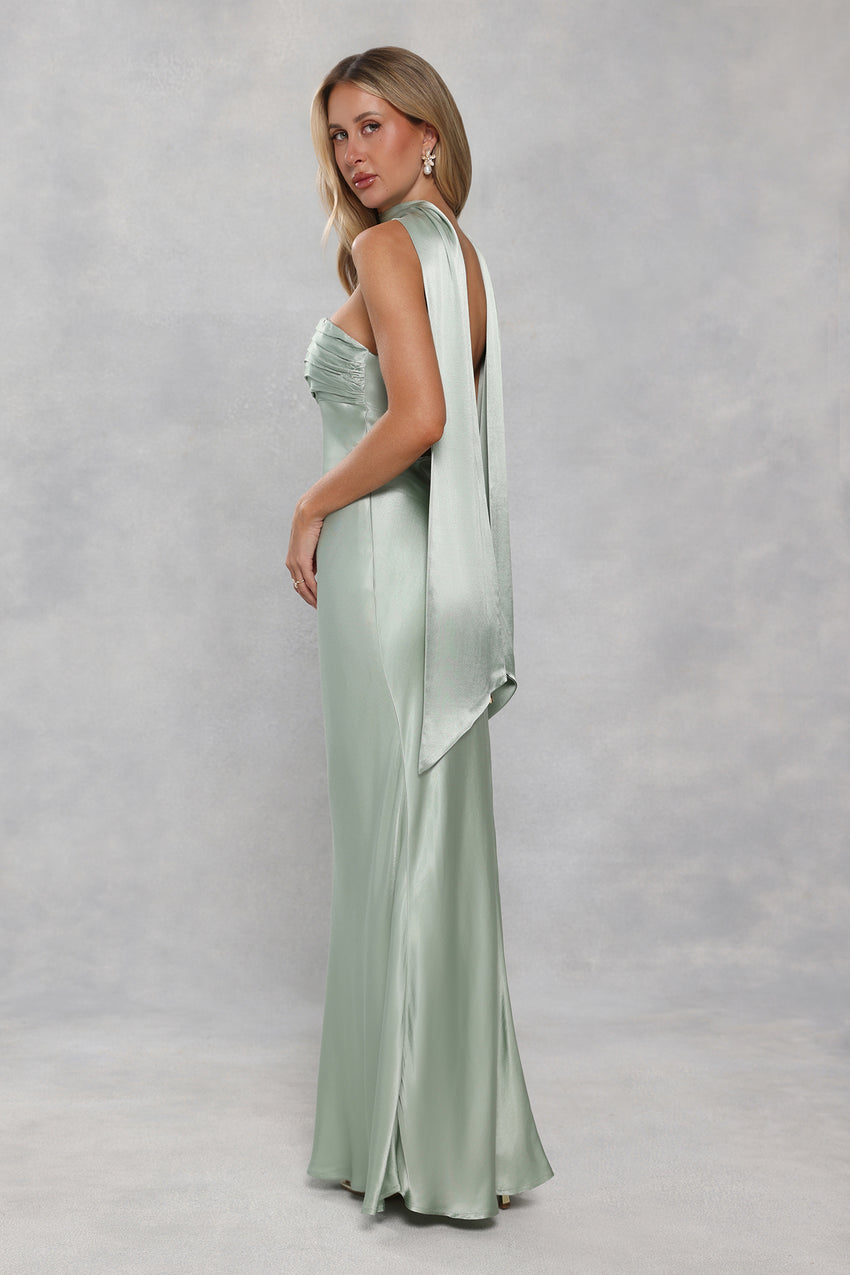 Satin Neck Scarf Sage Green