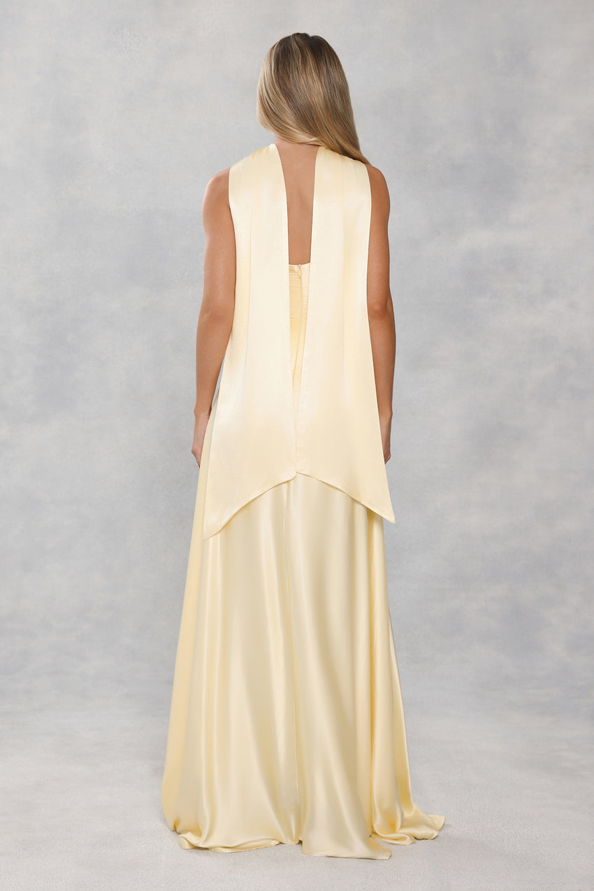Satin Neck Scarf Yellow