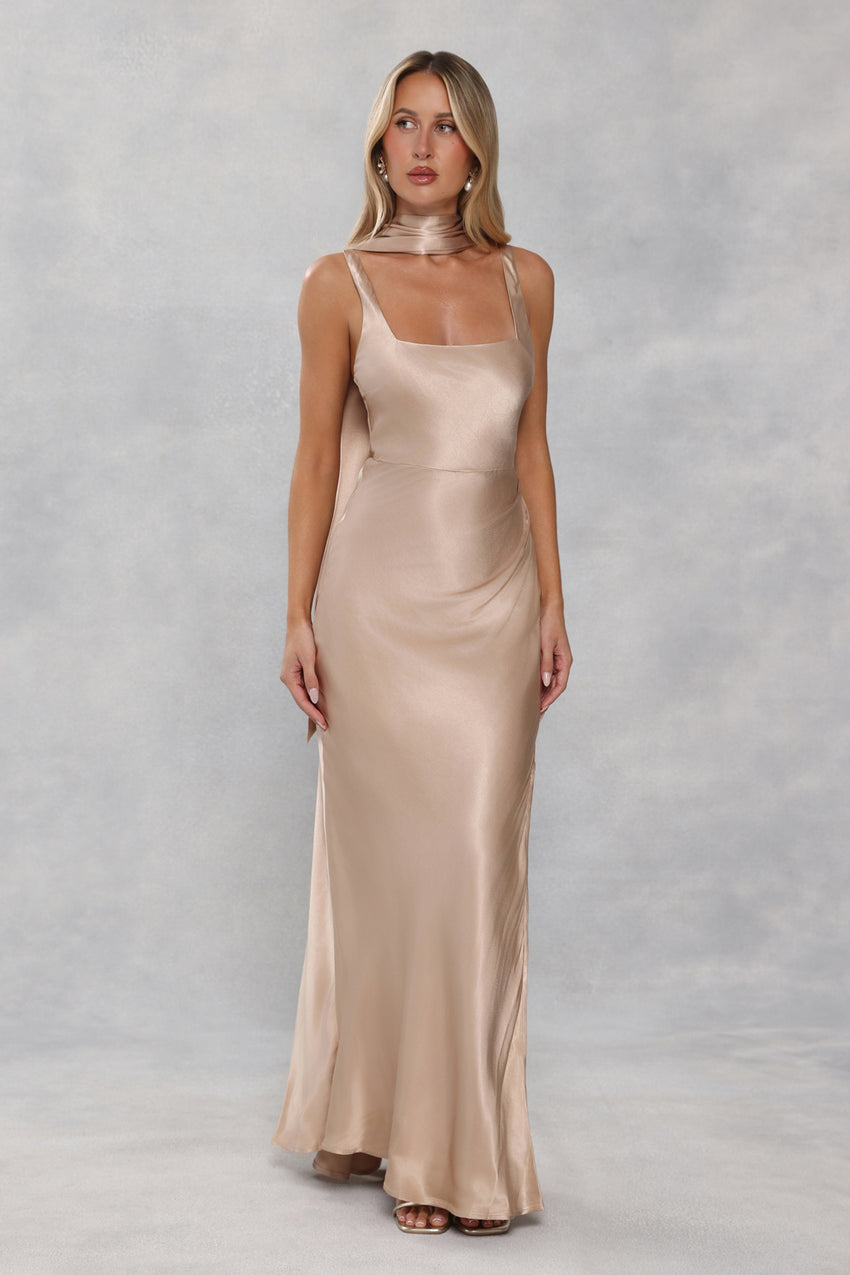 Satin Neck Scarf Champagne