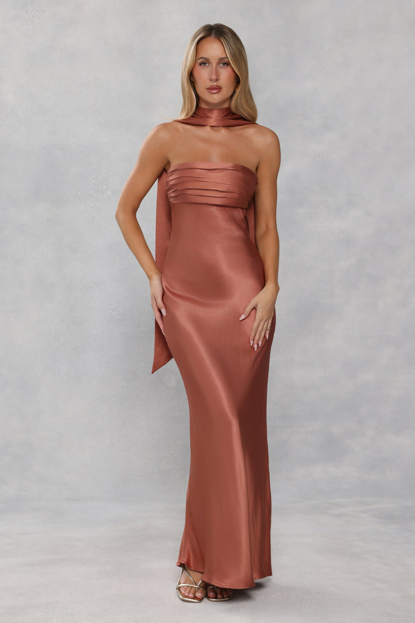 Satin Neck Scarf Bronze