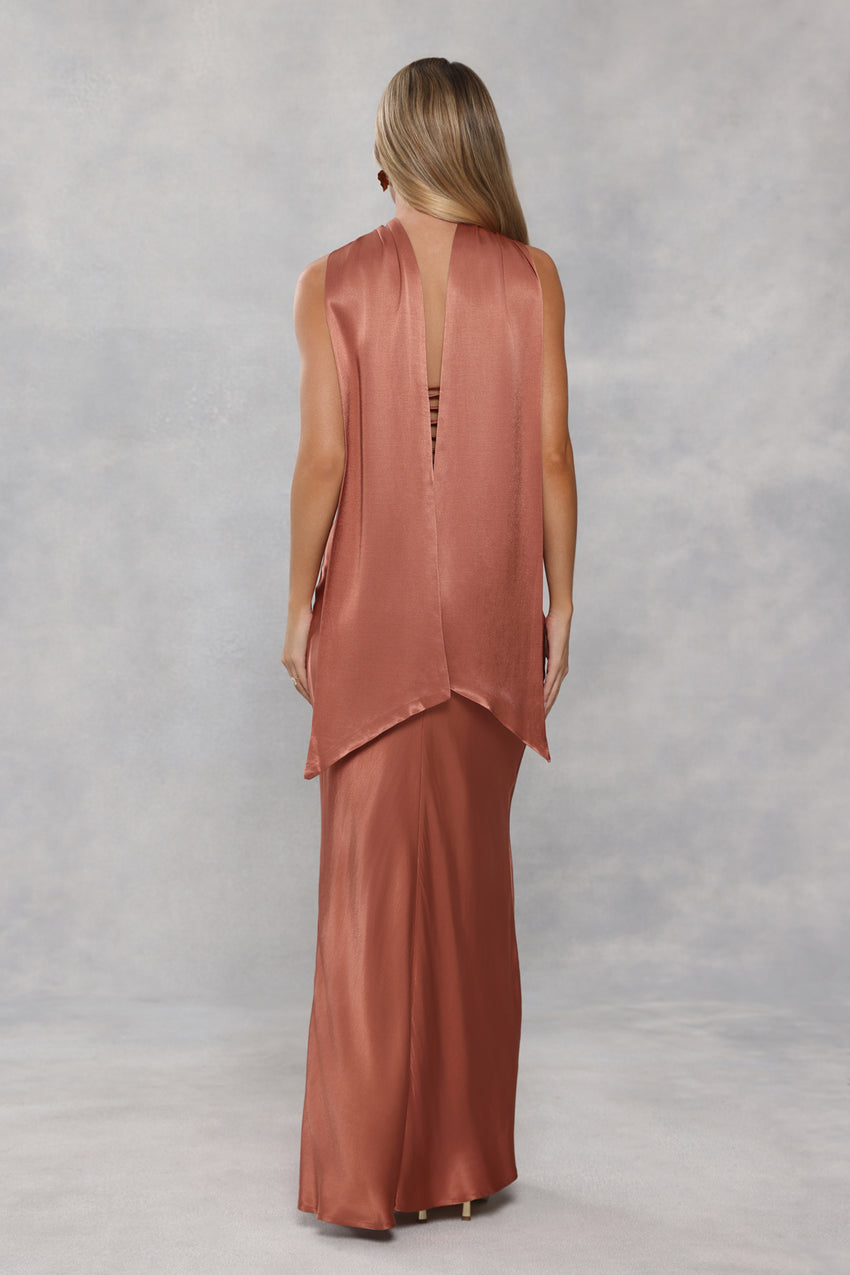 Satin Neck Scarf Bronze