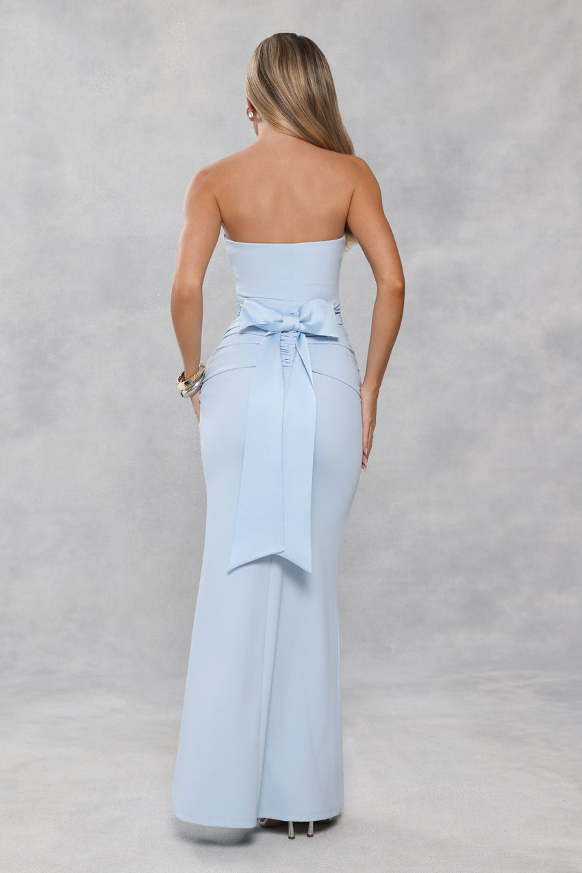 Platinum Party Strapless Maxi Dress Blue