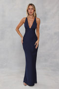 Midnight Luxe Satin Maxi Dress Ink