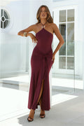 Twirl Season Halter Maxi Dress Purple