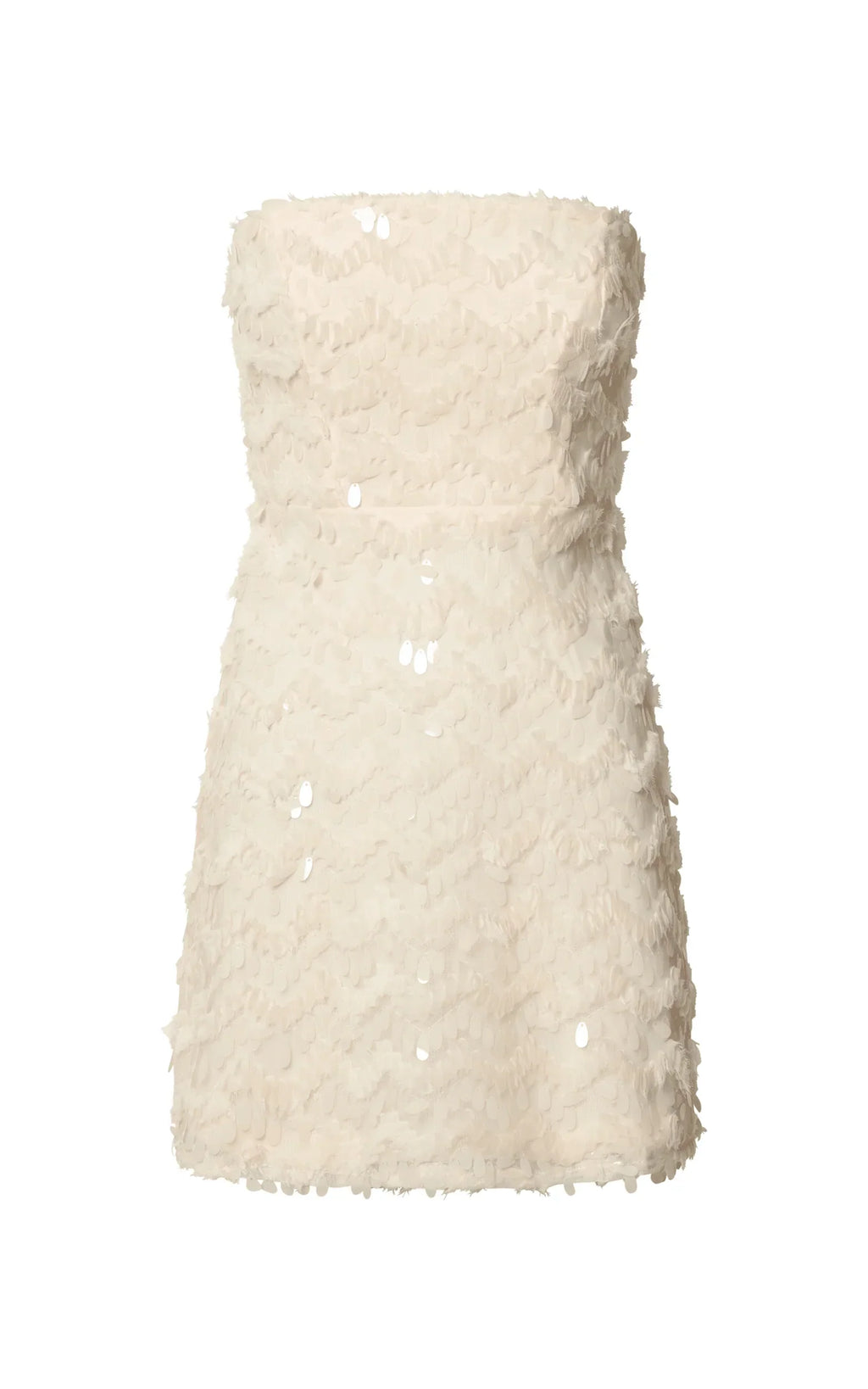 Nola Mini Dress - Strapless Sequin Dress In Cream
