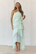 Santorini Breeze Halter Maxi Dress Lime