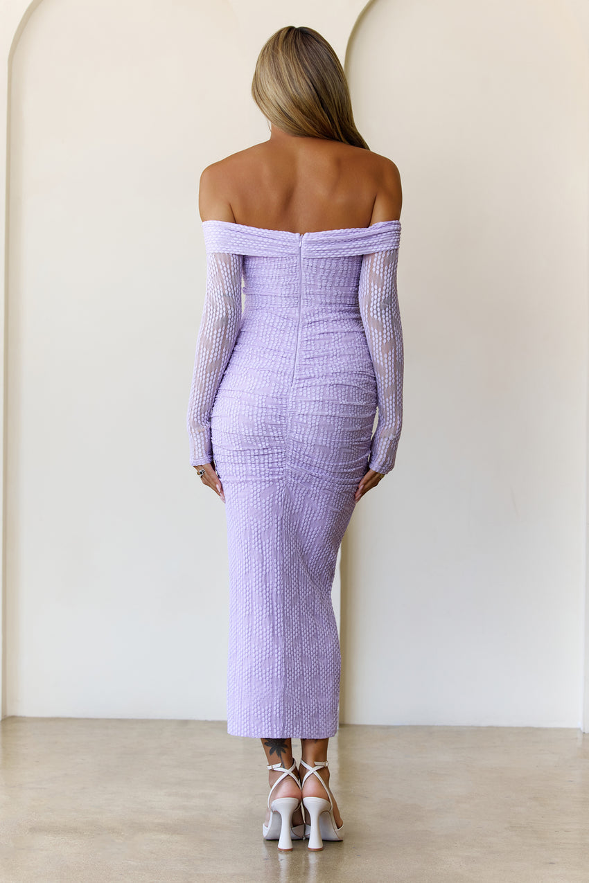 Raegan Mesh Midi Dress Lilac