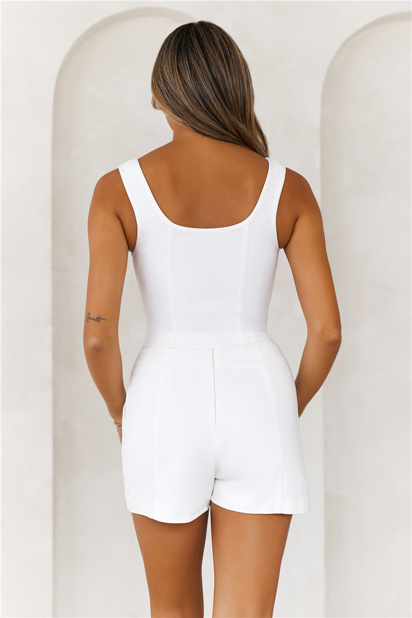Charm Of Mine Bandage Corset Crop Top White