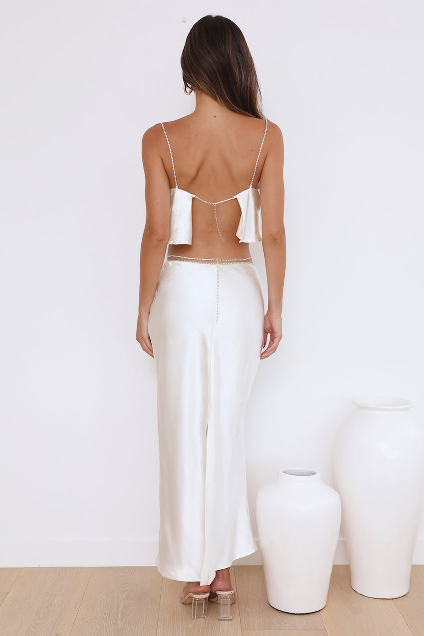 Luxe Dream Maxi Skirt Oyster