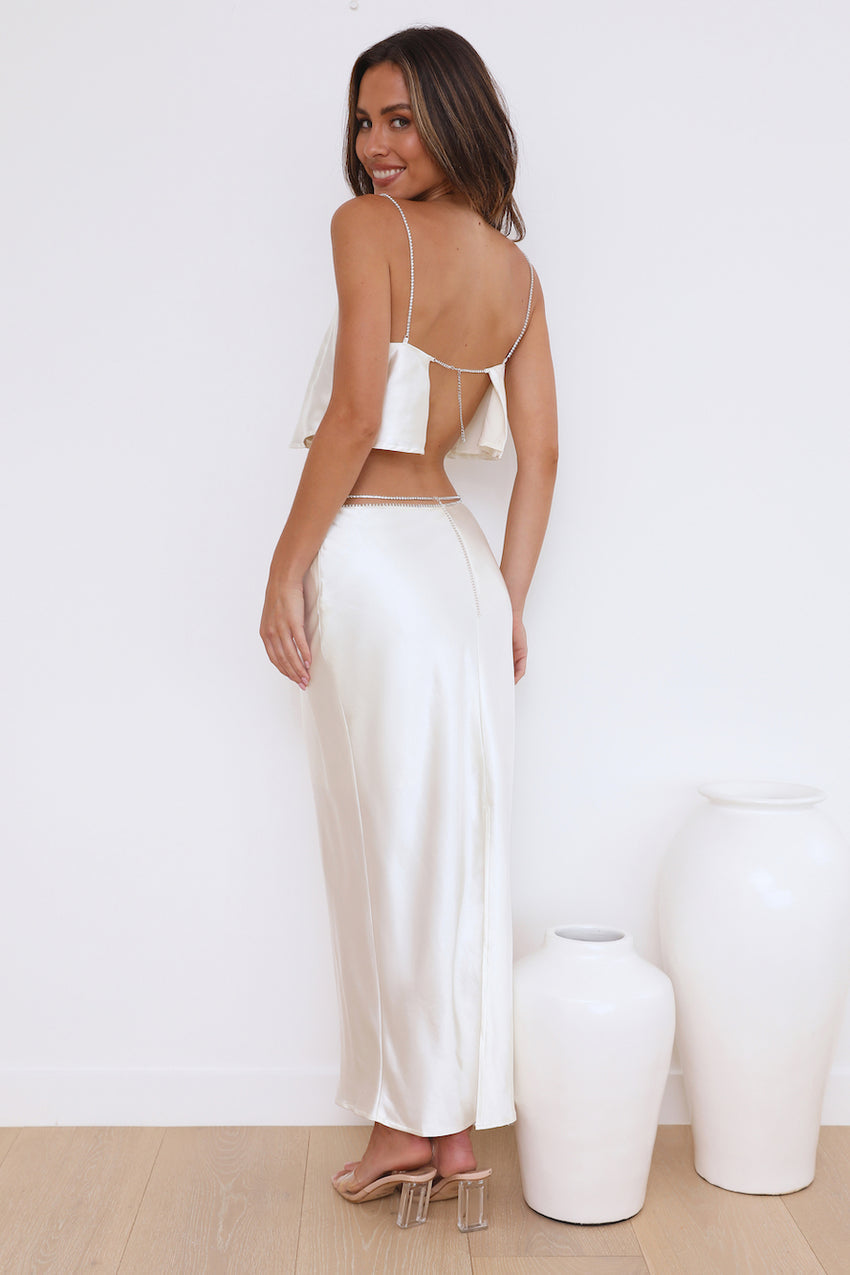 Luxe Dream Maxi Skirt Oyster
