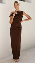 Lealah Maxi Dress - Chocolate