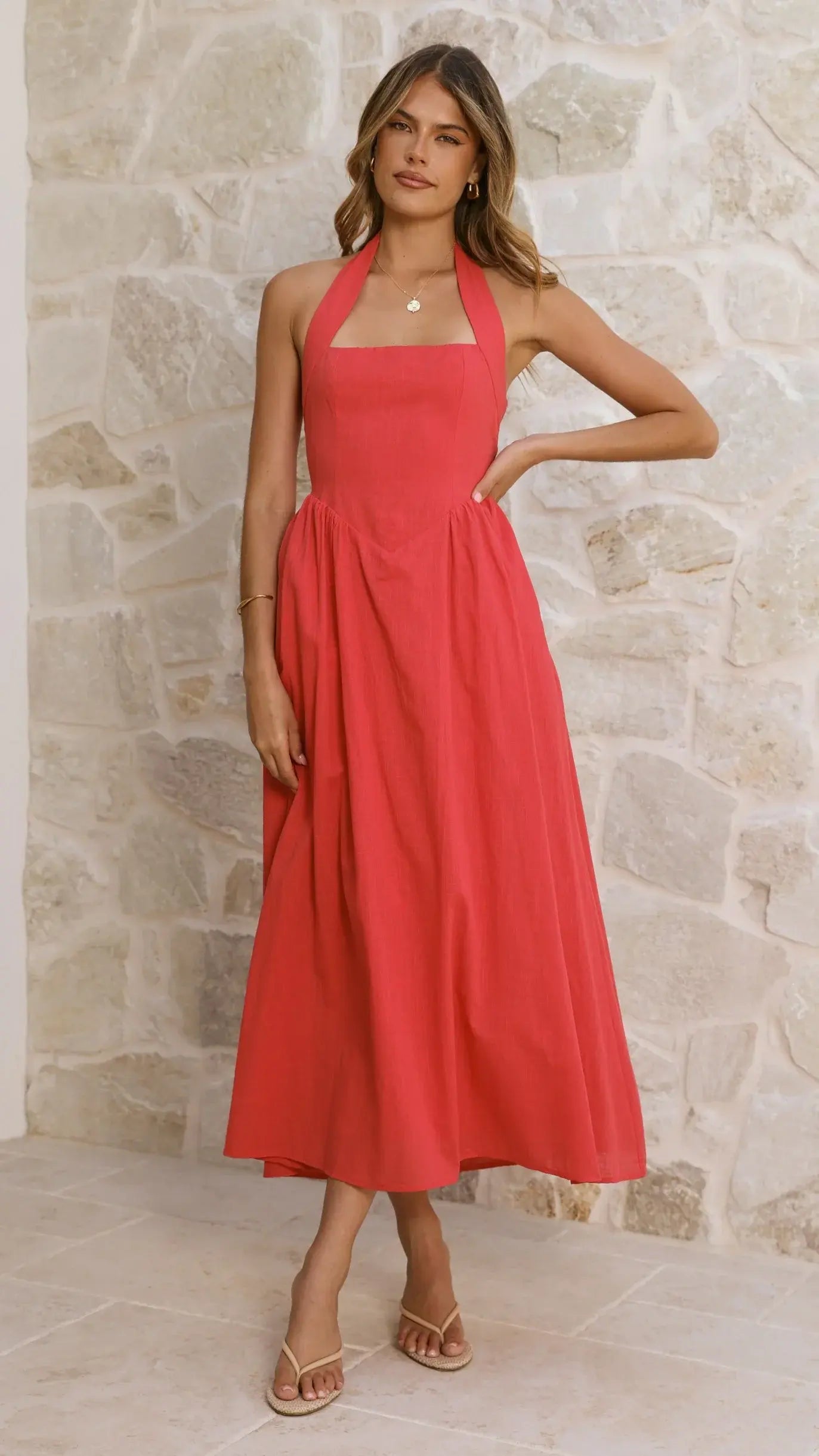 Caden Maxi Dress - Red