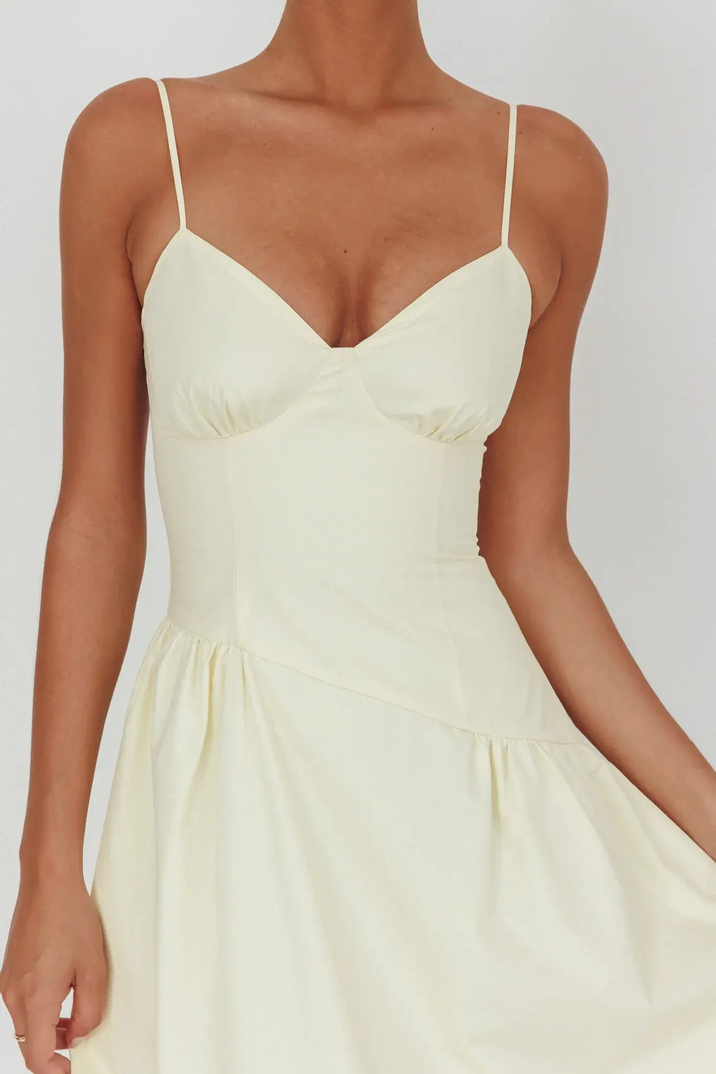 Honey Baby Diagonal Waist Maxi Dress Butter