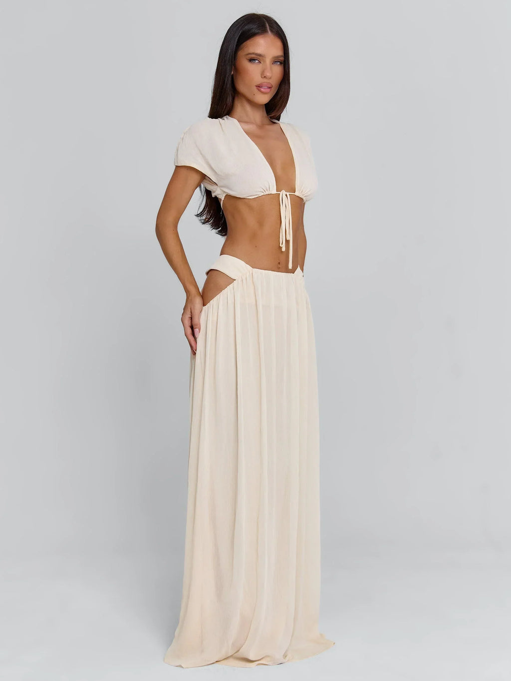 Lucy'S Soleia Maxi Skirt Cream