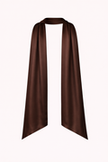 Satin Neck Scarf Chocolate Brown