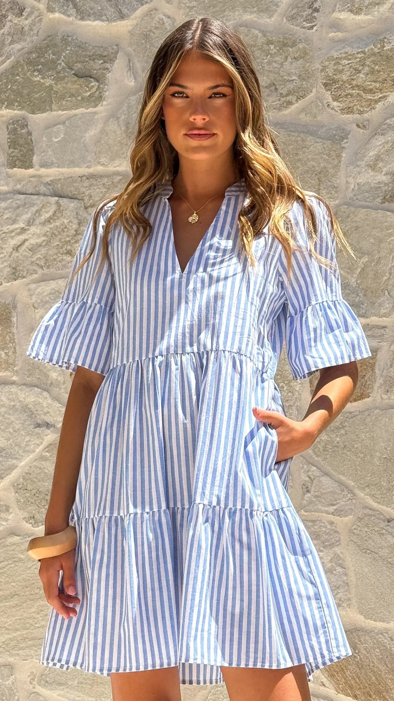 Tarnie Mini Dress - Blue Stripe