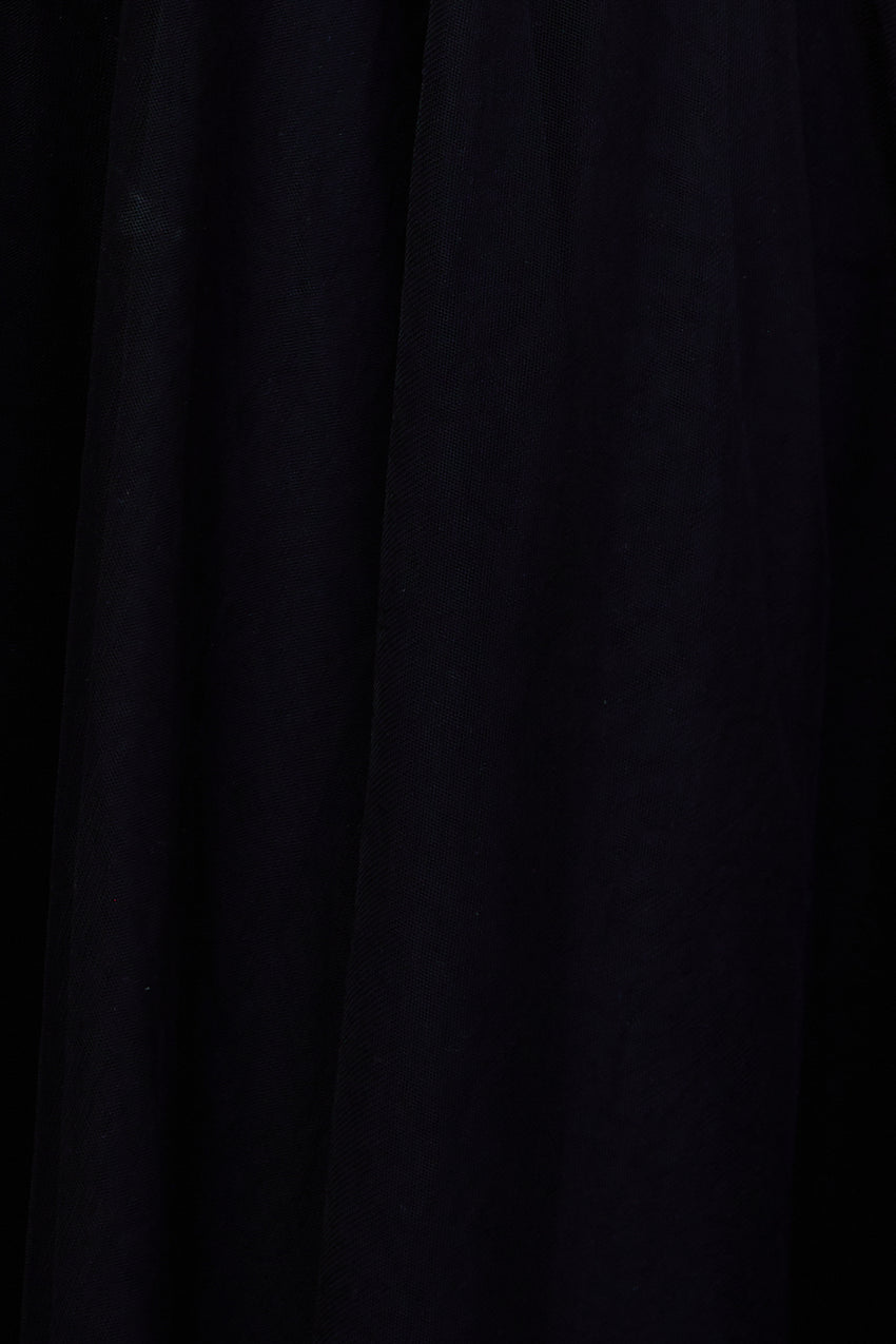 Wandering In The Light Tulle Midi Dress Black