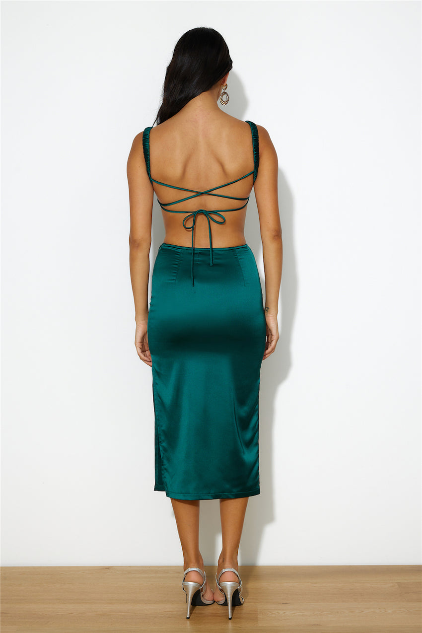 Palm Springs Midi Dress Forest Green