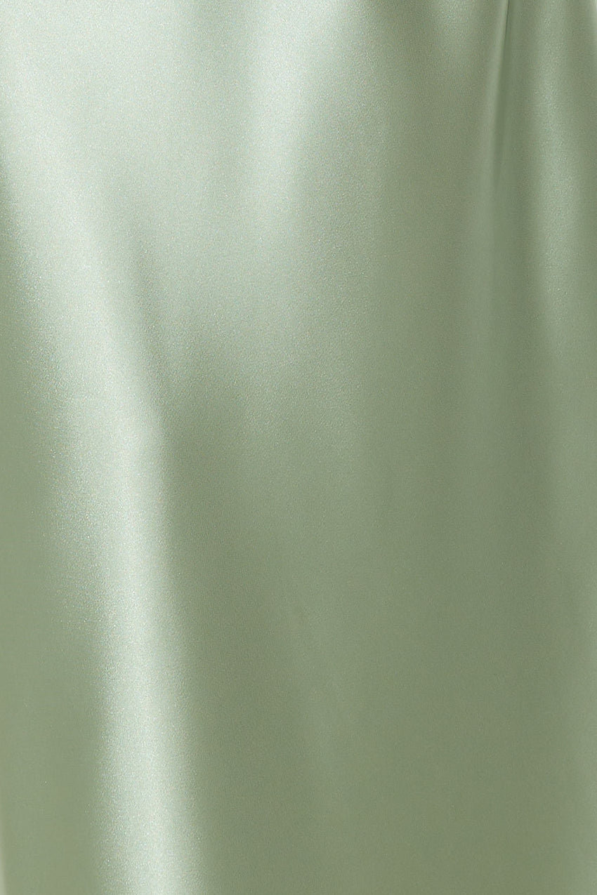 VIPs Accepted Satin Midi Skirt Sage