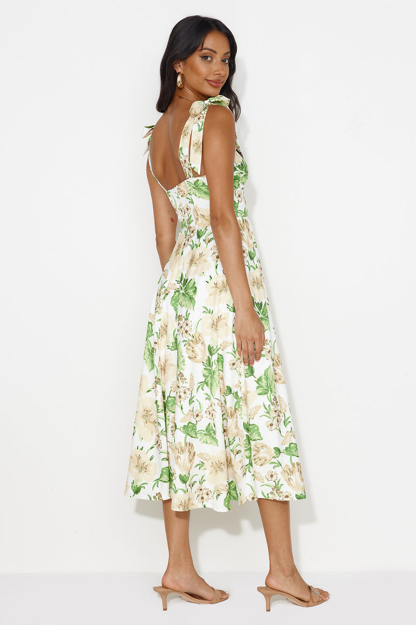 Seaside Space Midi Dress White