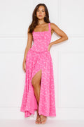 Sleek Delight Maxi Dress Pink