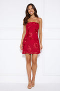 Songs Written Mesh Mini Dress Red