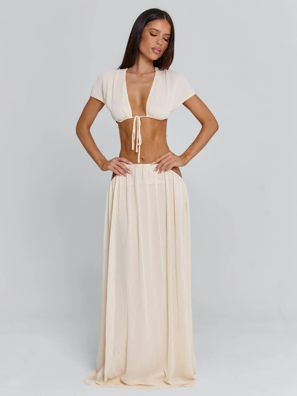 Lucy'S Soleia Maxi Skirt Cream