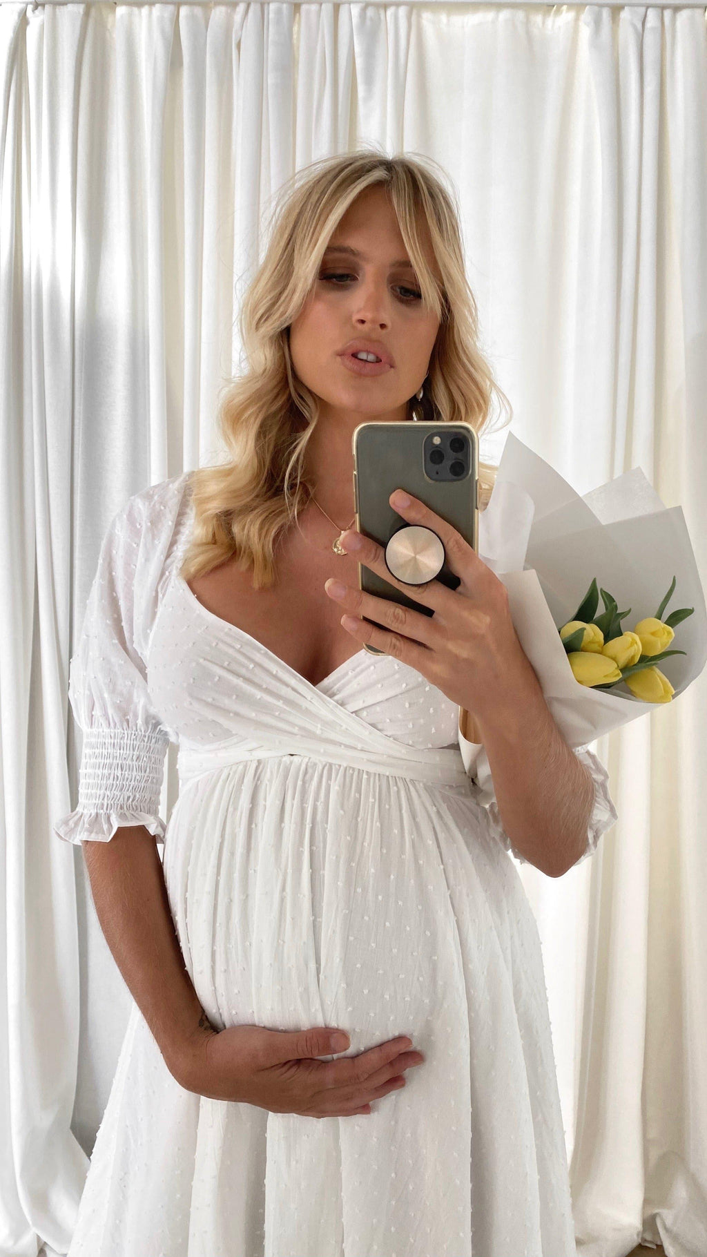 Cierra Midi Dress - White