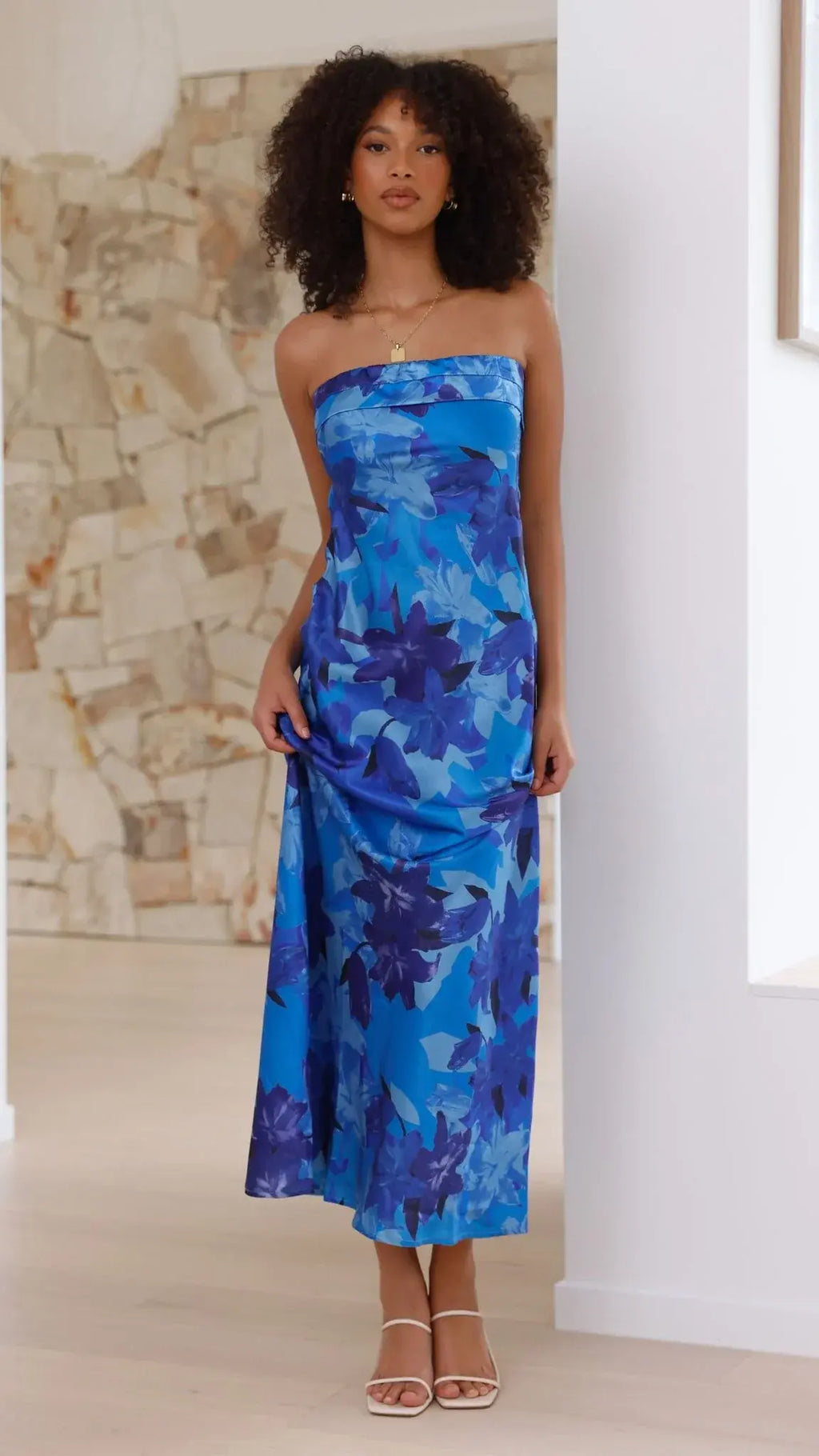 Miya Maxi Dress - Blue Floral