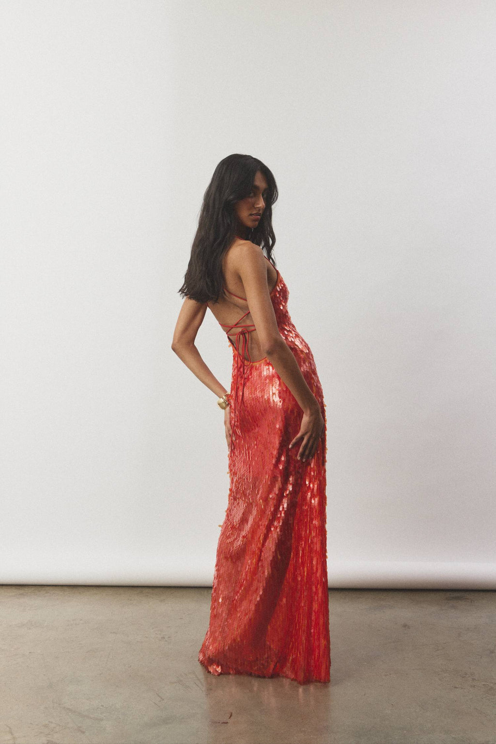 Backless Gown | Burnt Orange Sequin