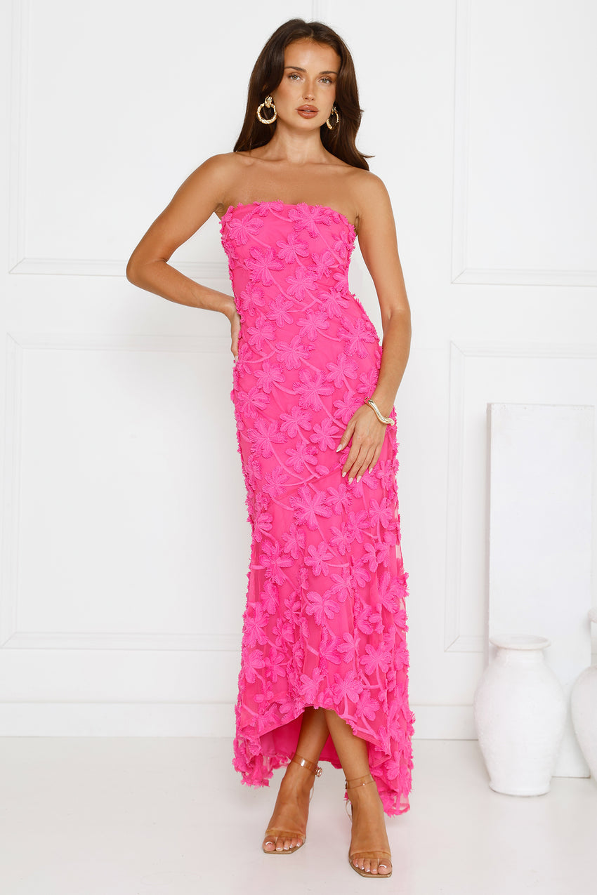 Urban Petal Strapless Maxi Dress Pink