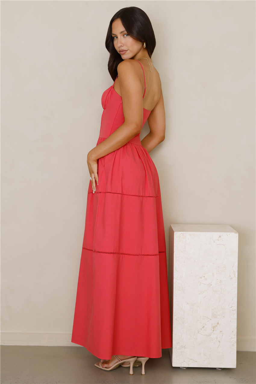 Chic At Sunset Maxi Dress Red
