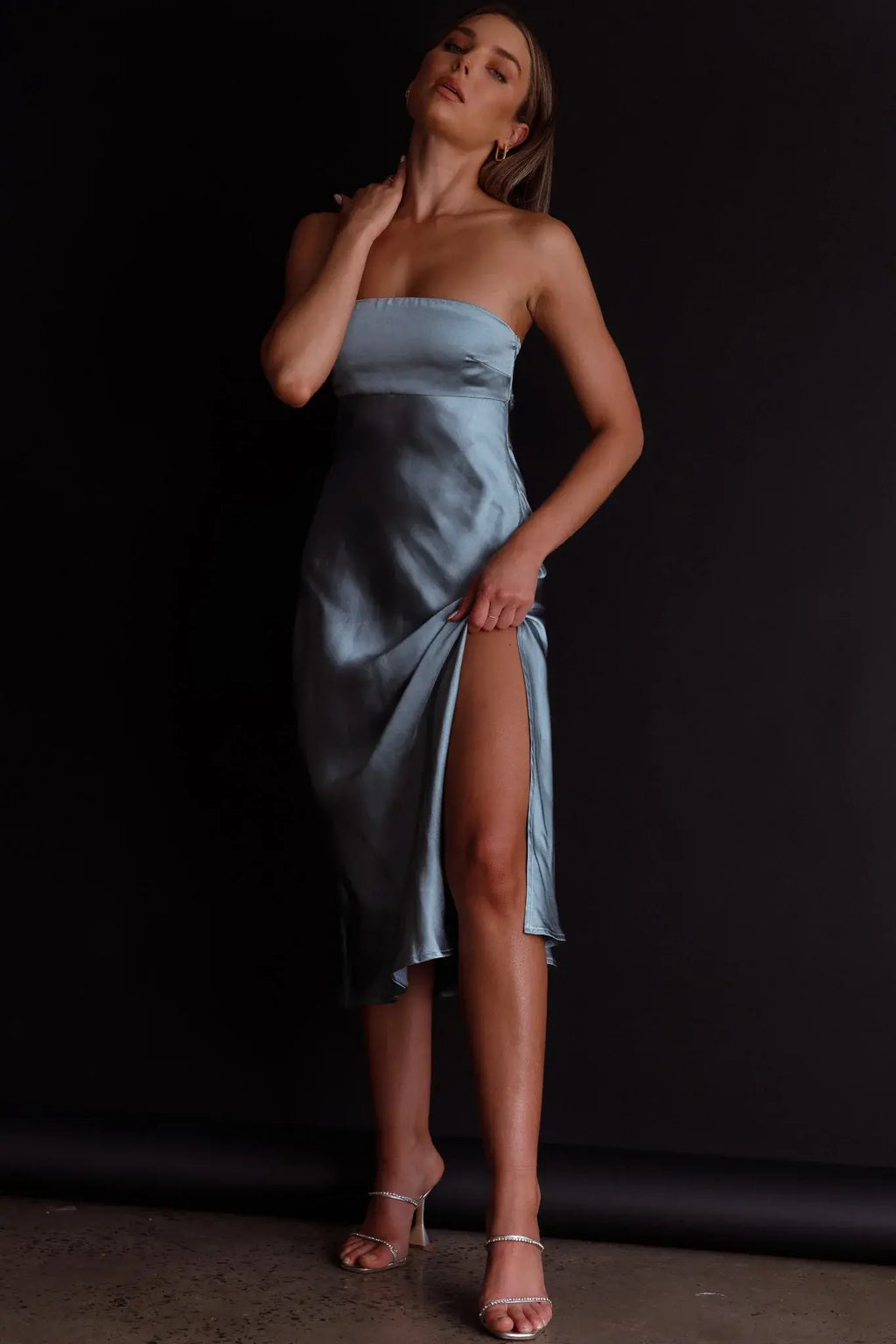 Ladies' Night Cowl Back Midi Dress Seafoam