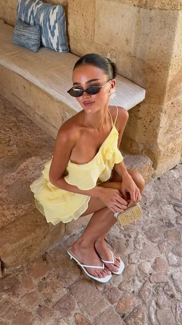 Cassidi Mini Dress - Lemon