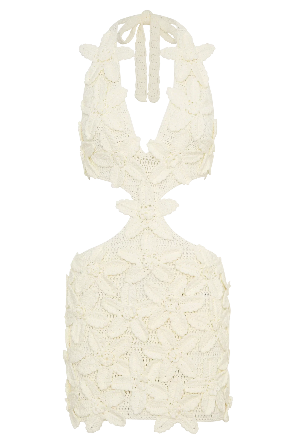 Jaylene Floral Crochet Mini Dress - White