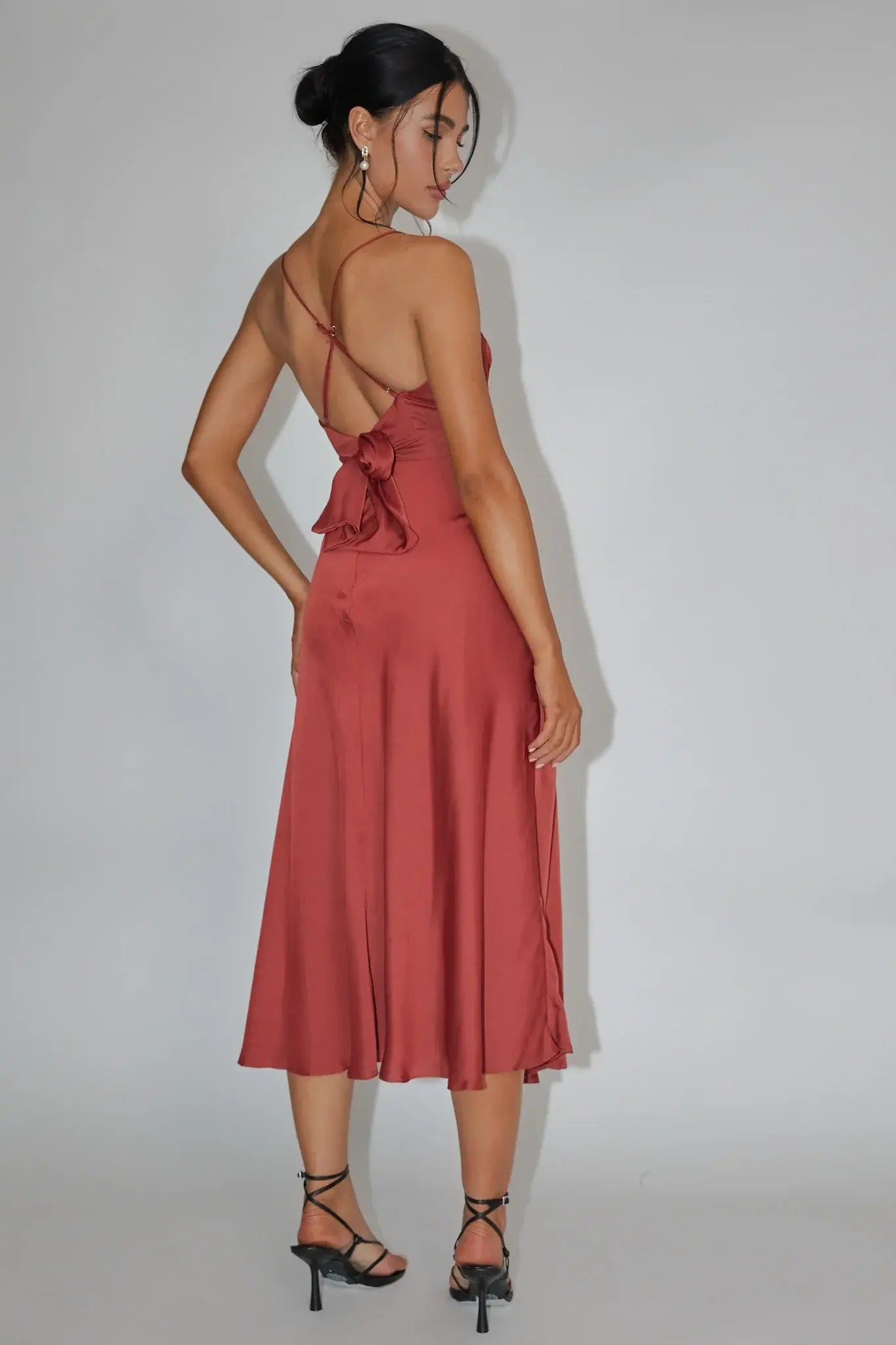 Linka Cami Strap Midi Dress Chocolate