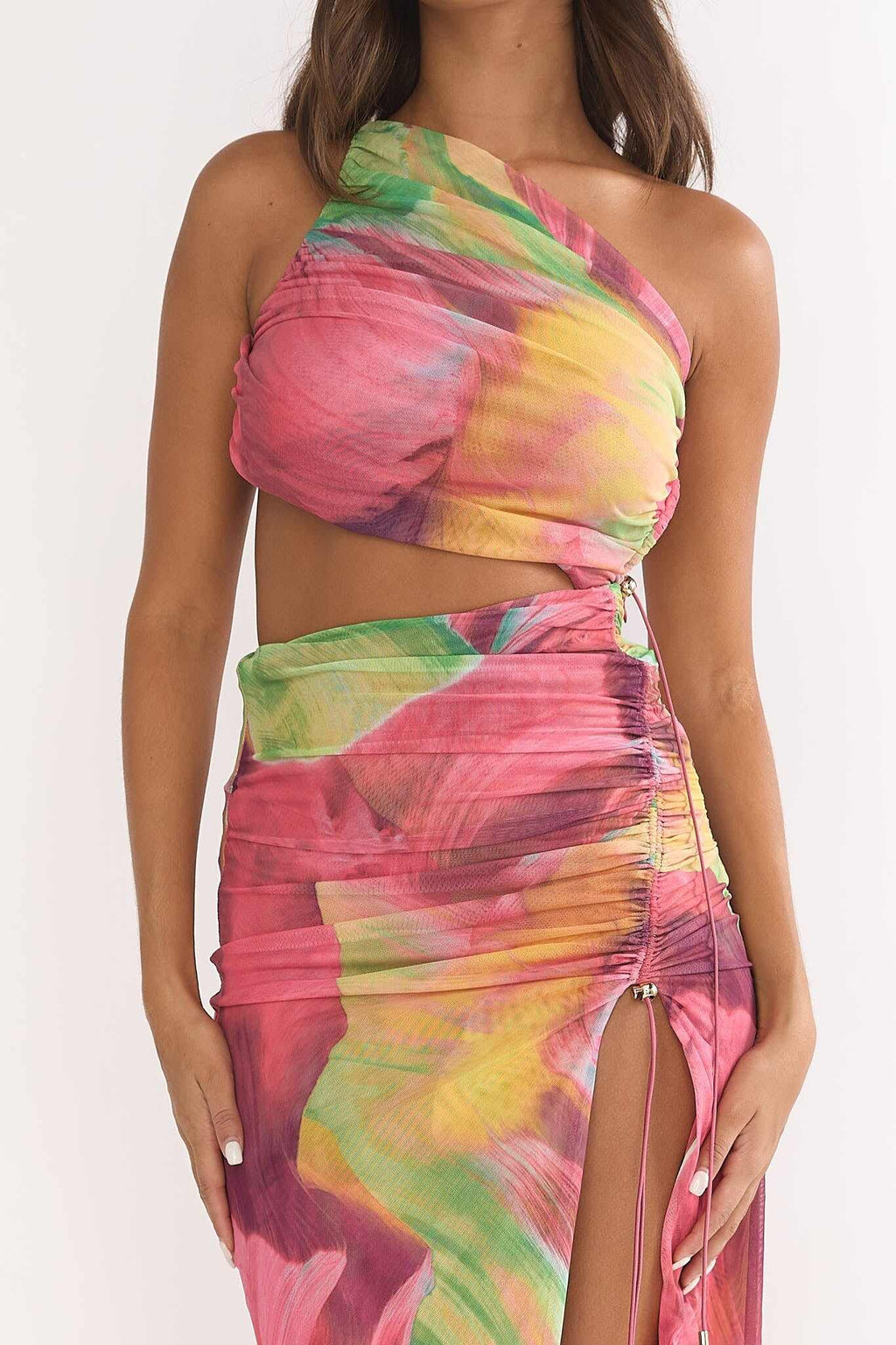 Marvella Open Back Cut-Out Maxi Dress Red Multi