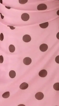 Sammie Mini Dress - Pink/Brown Polka