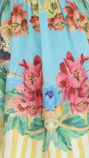 Talisha Mini Dress - Positano Blue