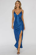 Marlie Side Pleat Maxi Dress Navy