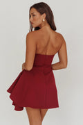 Minnesota Strapless Mini Dress Wine
