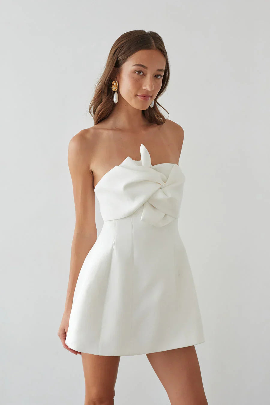 Alix Twist Front Bubble Mini Dress