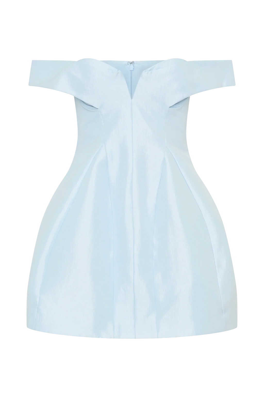 Diana Off Shoulders Mini Dress - Powder Baby Blue