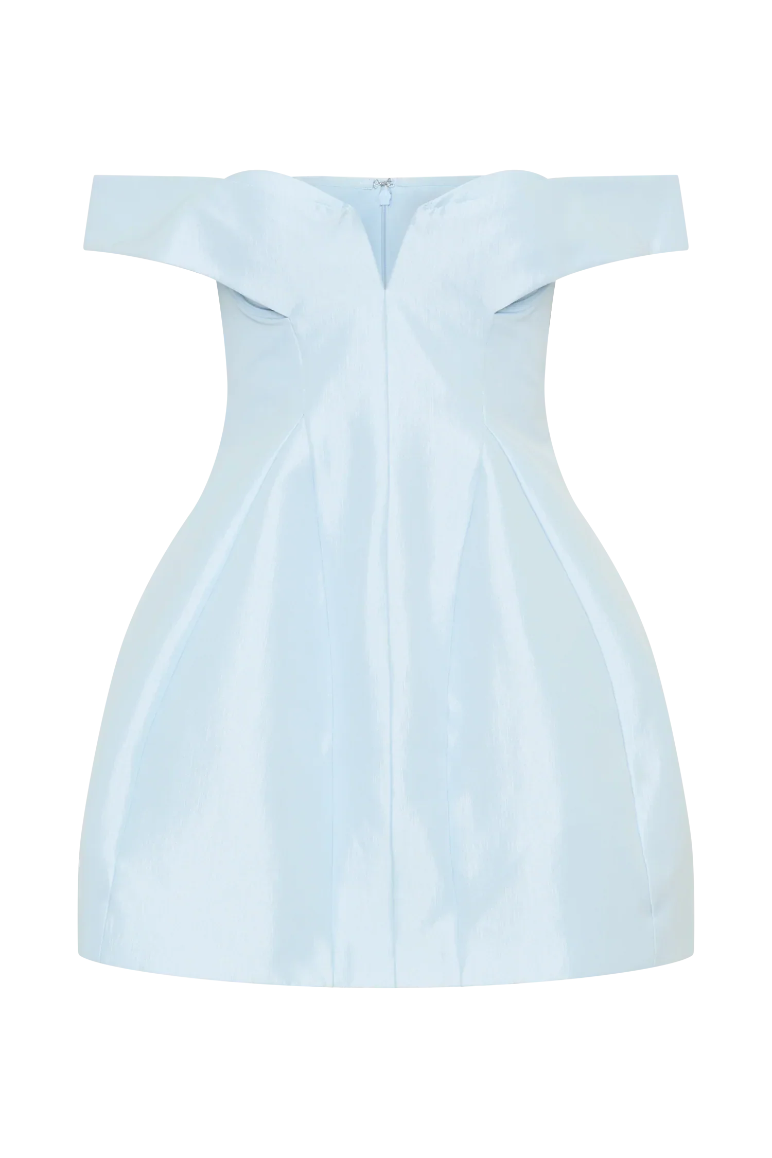 Diana Off Shoulders Mini Dress - Powder Baby Blue