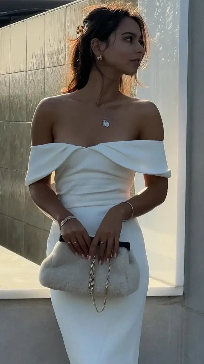Holly Midi Dress - White