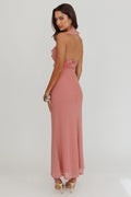 Live Loud Ruffle Halterneck Maxi Dress Rose