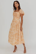 Telma Puff Sleeves Midi Dress Blush