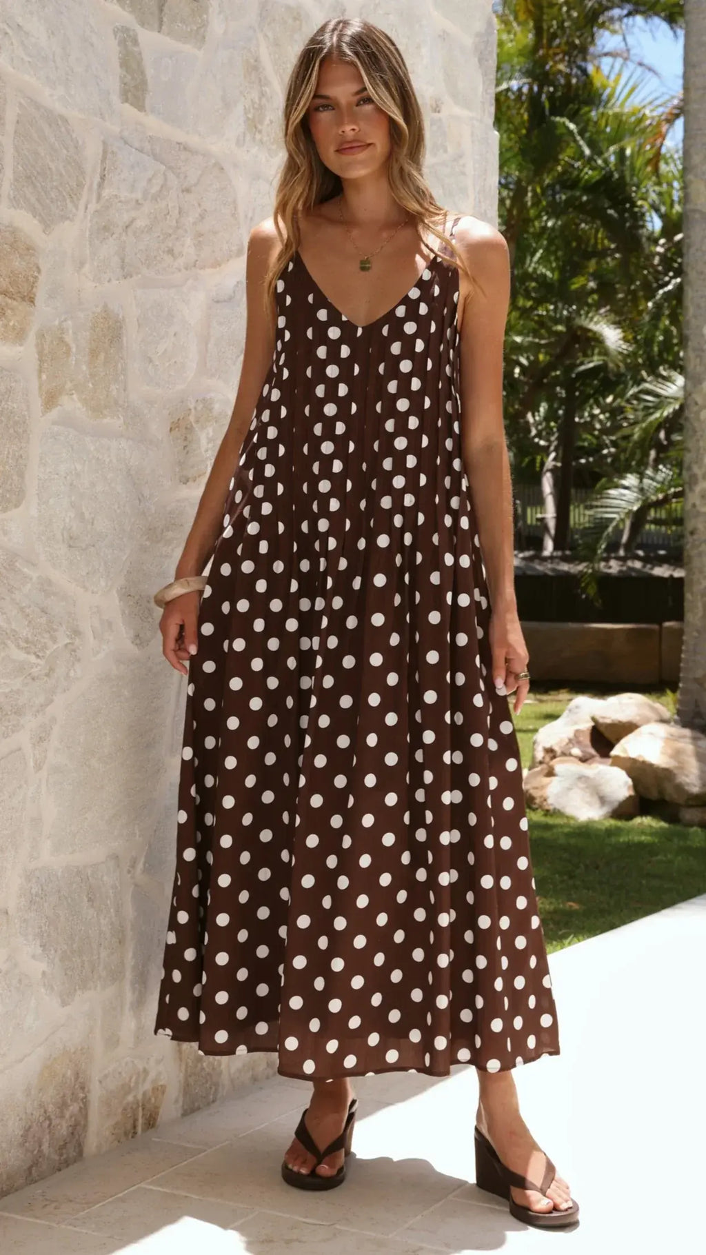 Dimmi Maxi Dress - Chocolate Polka
